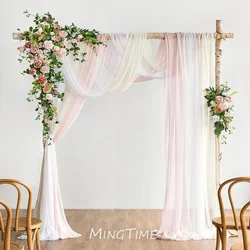 6/10 Meters Elegant Wedding Sheer Arch Drapes Polyester Fabric Draping Curtain Drapery Party Essentials Hanging Decoration