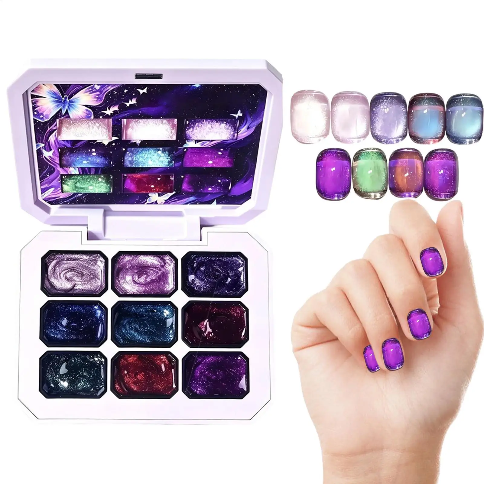 12ml 9-Color Magnetic Patting Manicure Gel Nail Gel High Saturation Popular Semi-Solidd Nail Polishs Gel Women's Salon Manicure