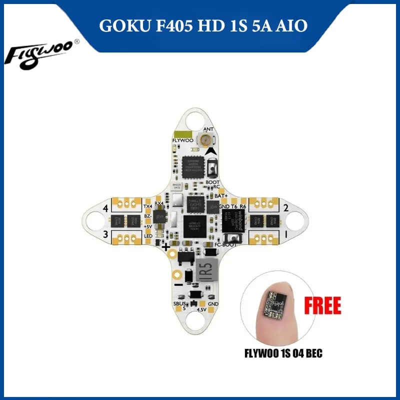 

Flywoo GOKU F405 HD 1S 5A AIO FC 2,6 г для Micro HD FPV Drone RC аксессуары