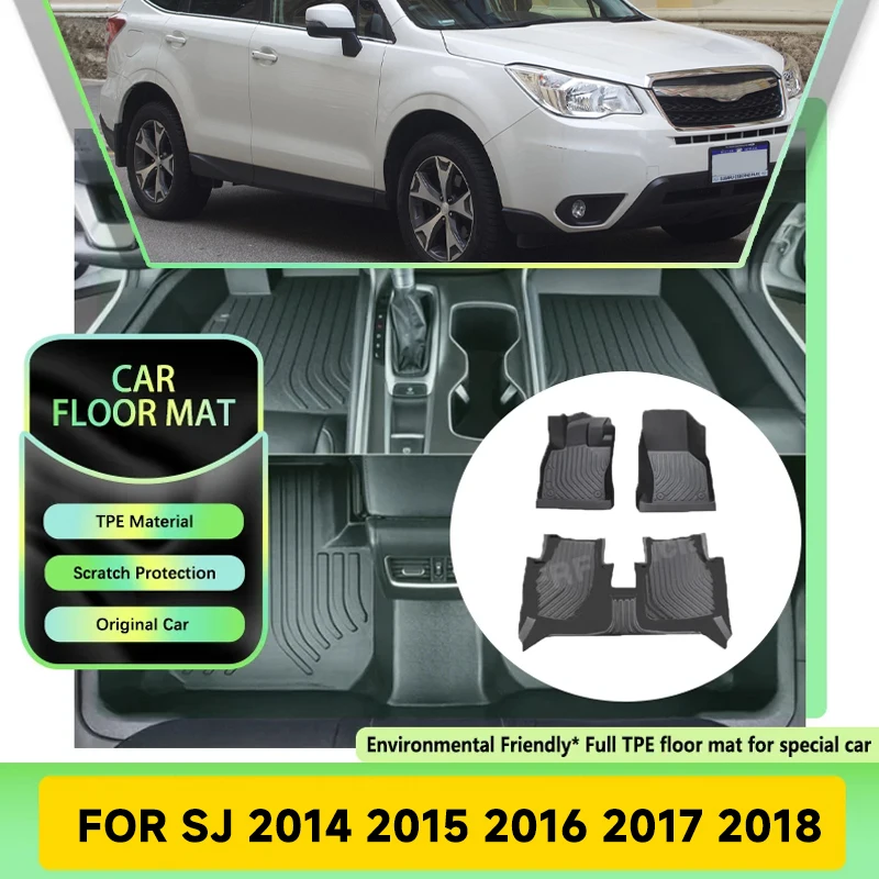 TPE Car Floor Mats For Subaru Forester SJ 2014 2015 2016 2017 2018 Waterproof Leather Pad LHD Foot Rugs Carpets Auto Accessories