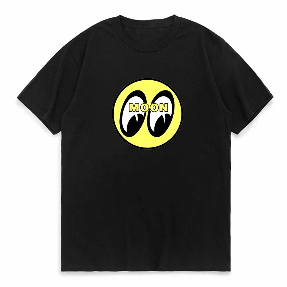 

Men's Mooneyes Moon Equipped Classic Logo T-Shirt Black Cotton Fashion Tops man Unique gift