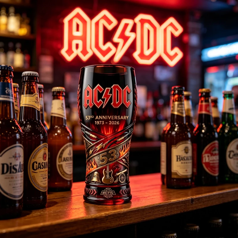 AC/DC 53. Jubiläums-Gedenkglasbecher, Sammlerstück für Rockmusik-Fans, Souvenir
