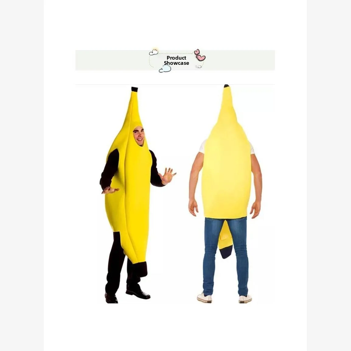 أزياء الهالوين الكبيرة الموز التأثيرية أداء مضحك الزي الرجال النساء الكبار حفلة تنكرية الاسمية زي القطن التقليدي...