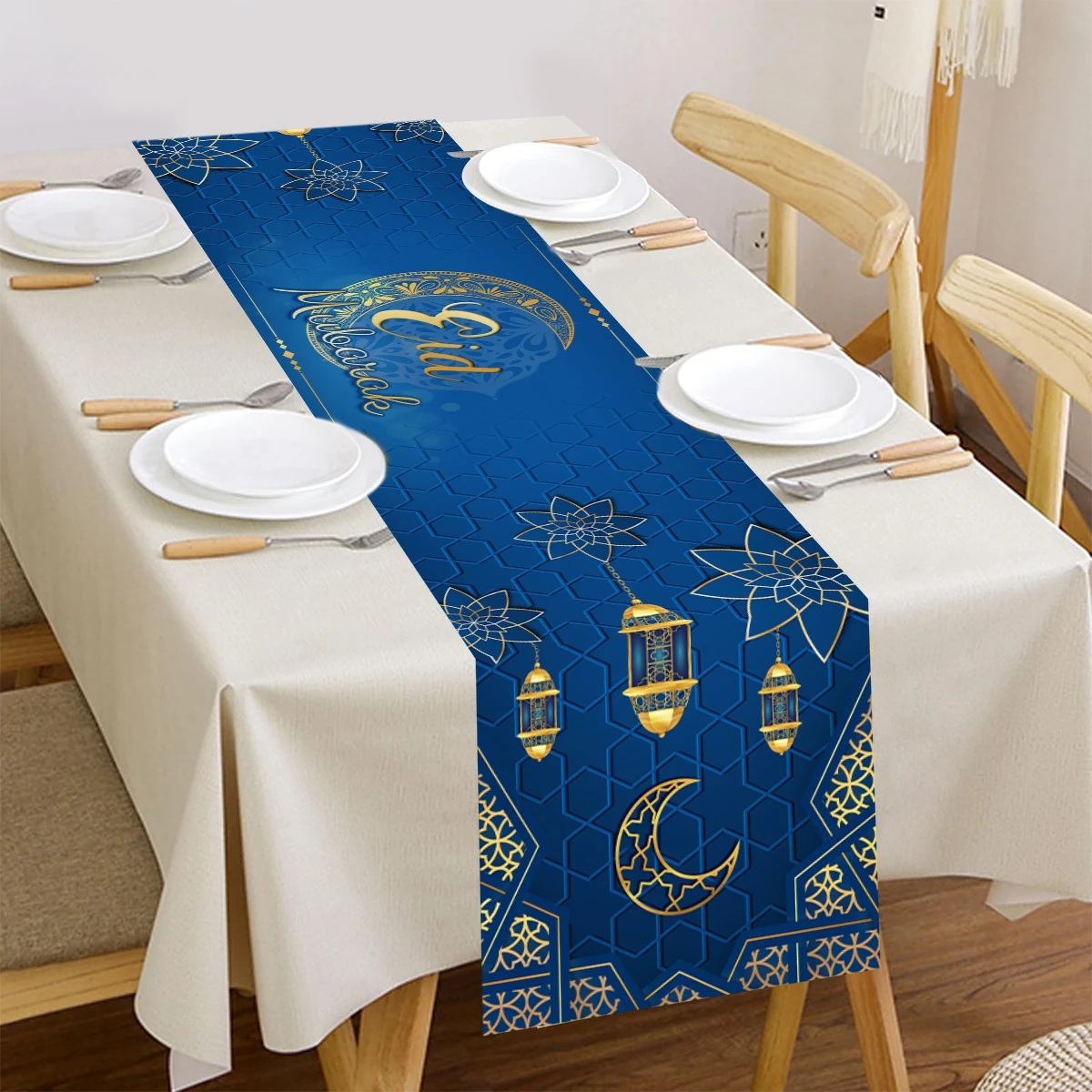 عيد مبارك البوليستر الجدول عداء رمضان الديكور للمنزل 2026 لوازم الحفلات الإسلامية مسلم هدية عيد مبارك الأضحى الهدايا #4