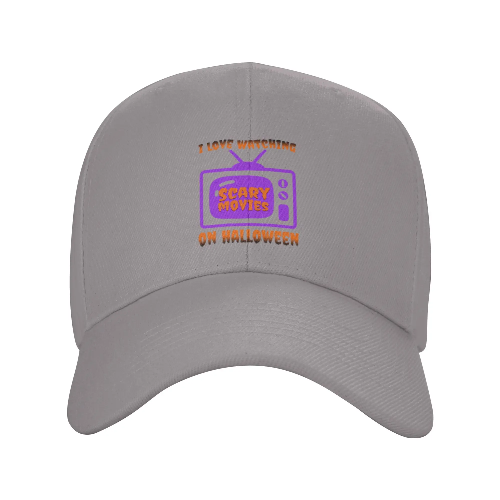 I Love Watching Scary Movies on Halloween Trendy Baseball Cap Poolside Leisure Durable Casual Hat