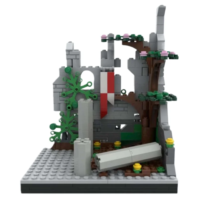 Model zamku architektonicznego w skali MOC. Małe klocki konstrukcyjne, 312 elementów. Odpowiedni dla wszystkich entuzjastów.