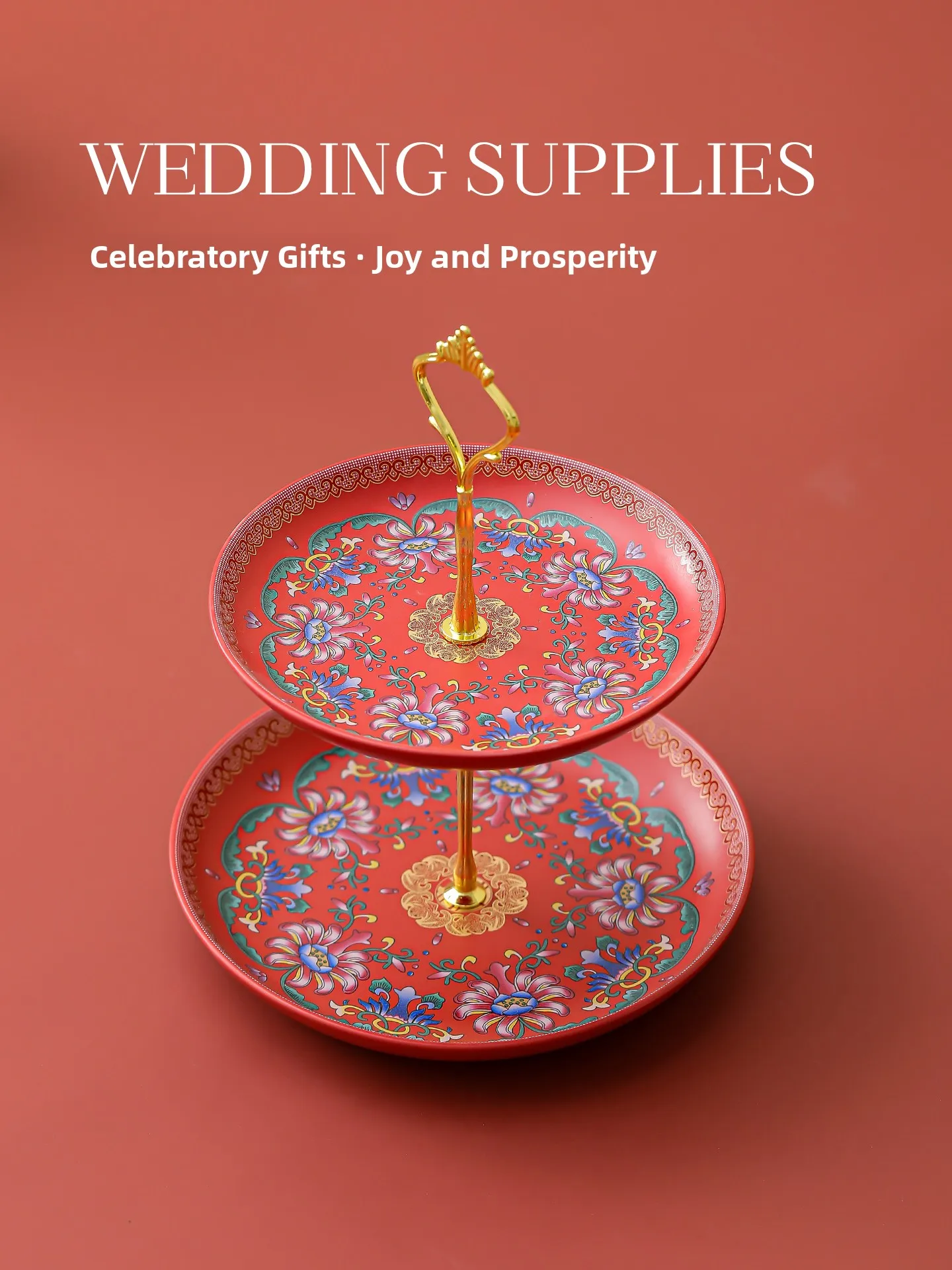 WUYOU Luxury Ceramic Fruit Tray Wedding Celebration Cake Stand Decoration Multi-layer Dessert Tray Candy Tray Festive Ornament