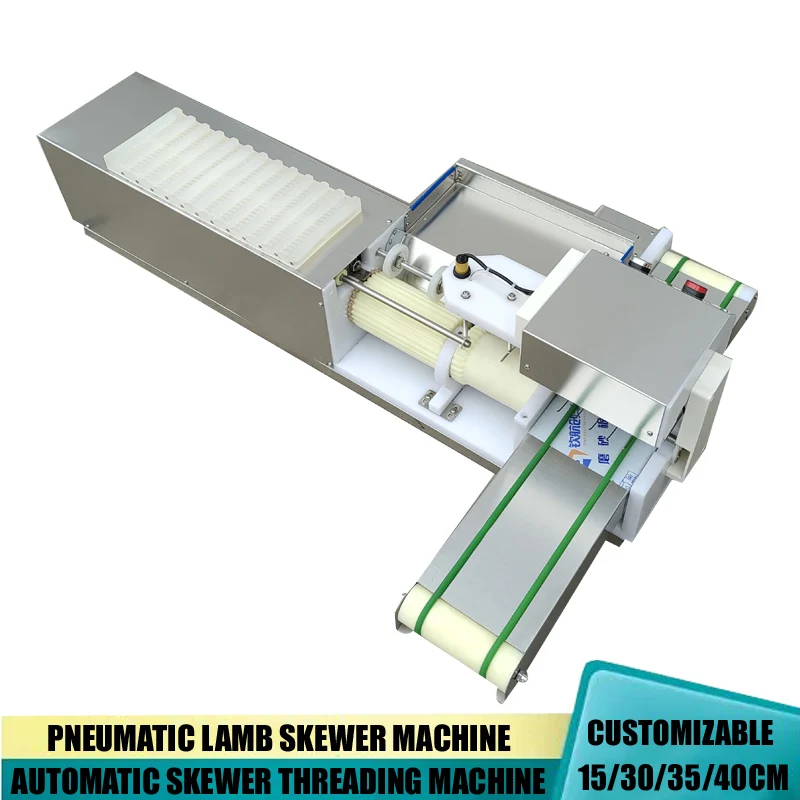 Barbecue Stringer Machine Skewers Kebab Maker Electric Stainless Steel Kabob Maker Desktop Meat Lamb Threading Machine