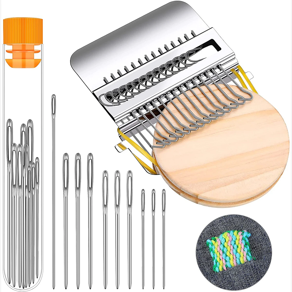 Kit de tear de tecelagem pequeno com 14 ganchos e 9 agulhas tipo speedweve ferramentas têxteis diy acessório de reparo de pano de tricô rapidamente