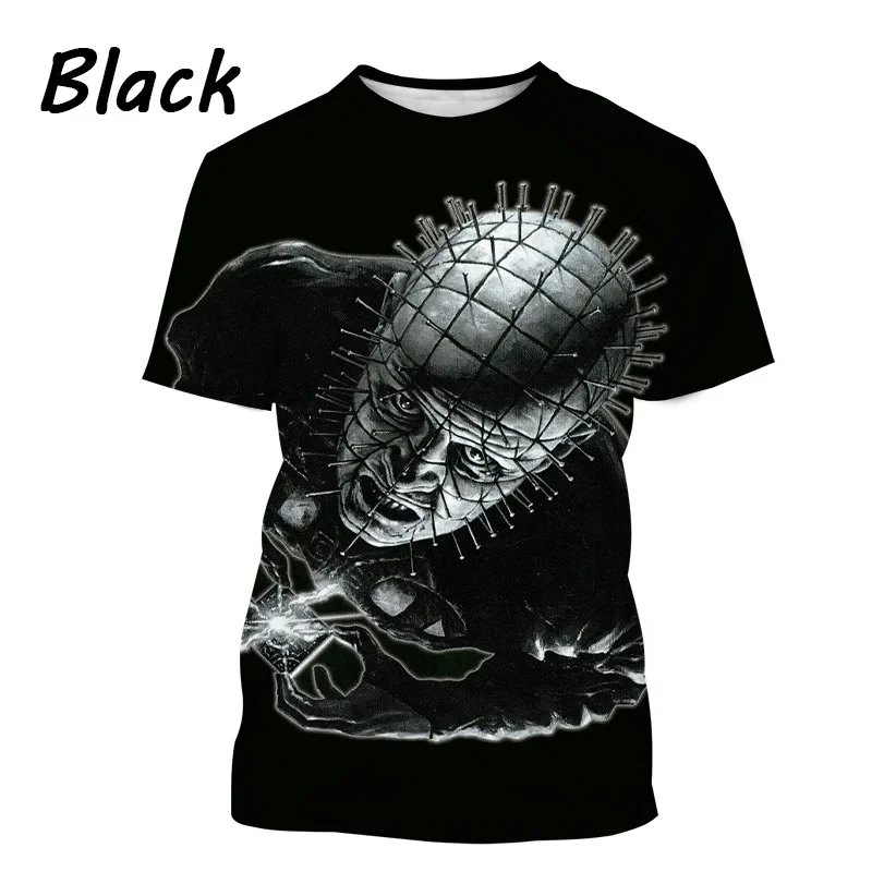 Movie Hellraiser 3d Print T-shirt Men Women Fashion T-shirts Punk Tops Tees Horror Movie Tshirt Summer Oversized Camiseta Hombre