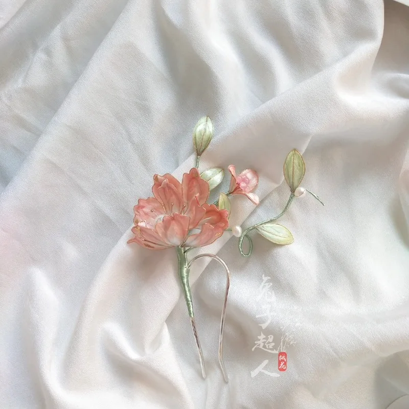 Shi Yi, filigree silk intangible cultural heritage hairpin Hanfu hair accessories, national style