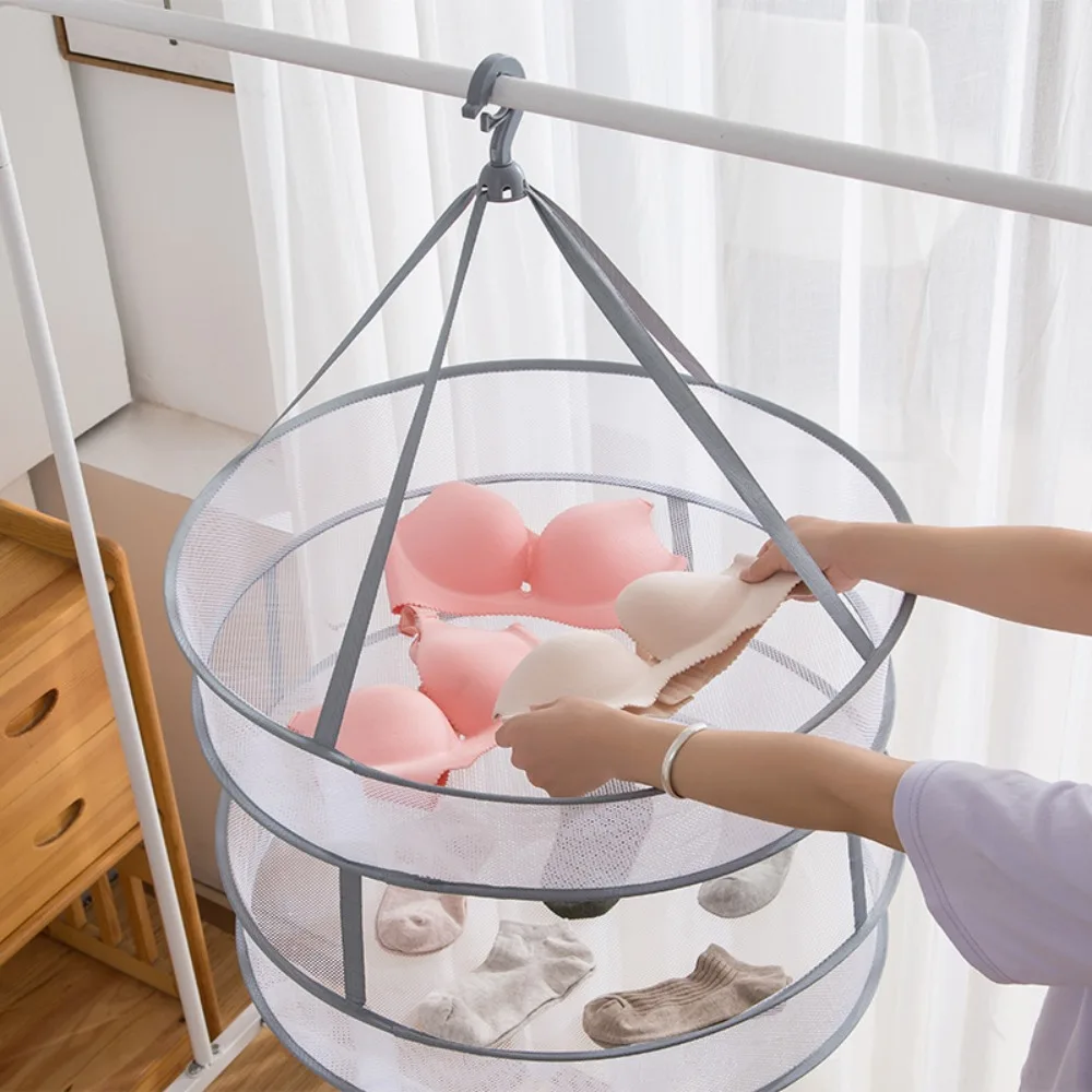 

Large Foldable Double Layer Clothes Drying Net Edge Wrapped Flat Rack Ideal for Sweater Underwear Household Drying