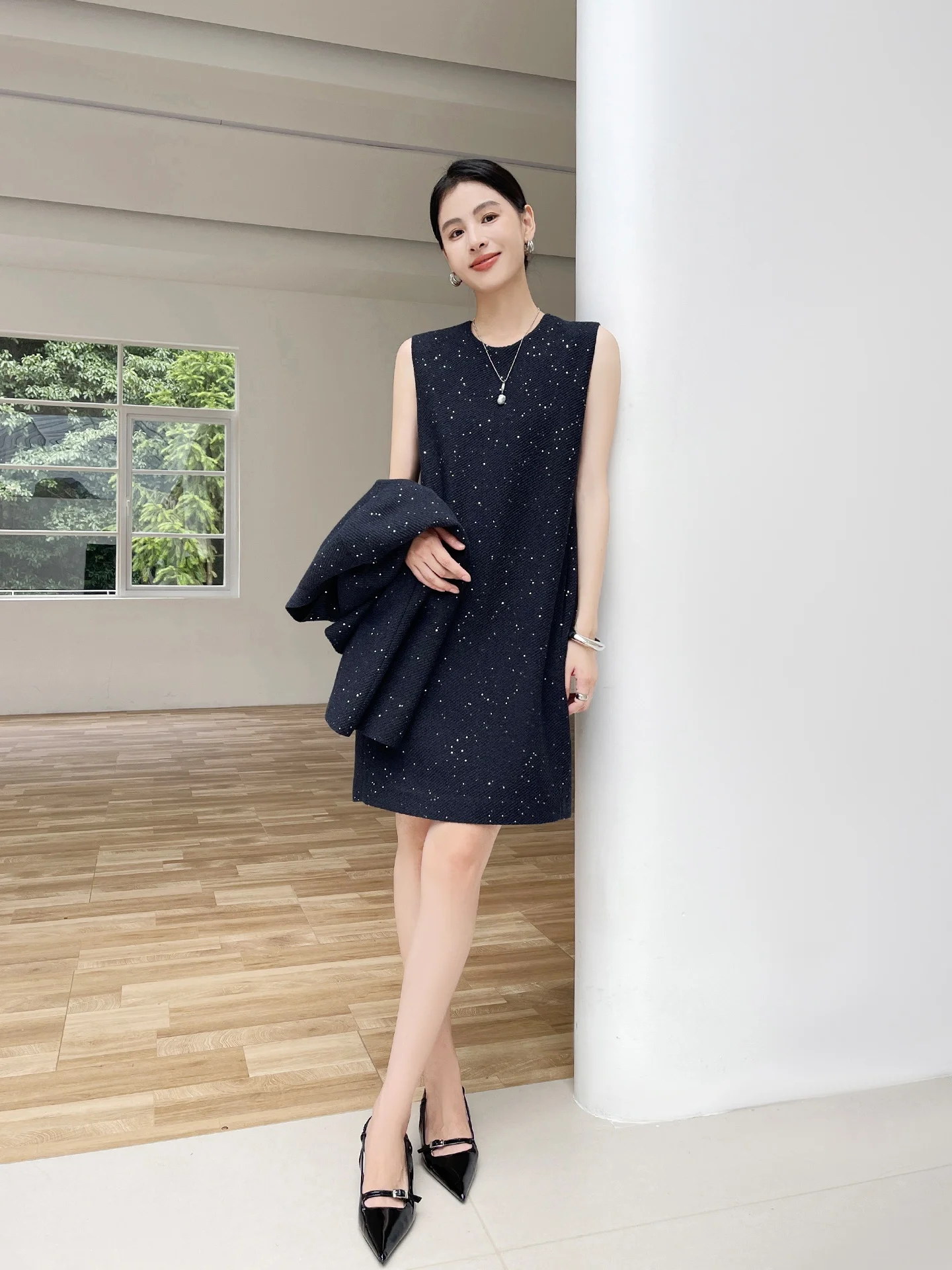 

Женский роскошный повседневный деловой костюм MU с пайетками, для работы, учебы, свадьбы, из полиэфирного волокна