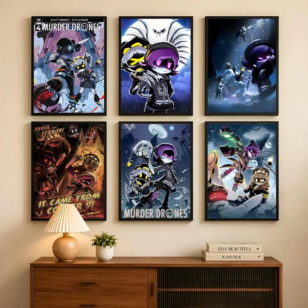 cartoon M-Murder D-Drones Poster  Poster Self-adhesive Art Waterproof Paper Sticker Coffee House Bar Room Wall Decor