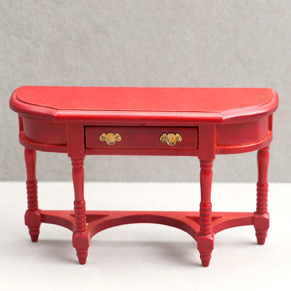 1/12 casa de bonecas em miniatura mesa vermelha mini móveis modelo brinquedos para casa de boneca acessórios decoração ob11 bjd