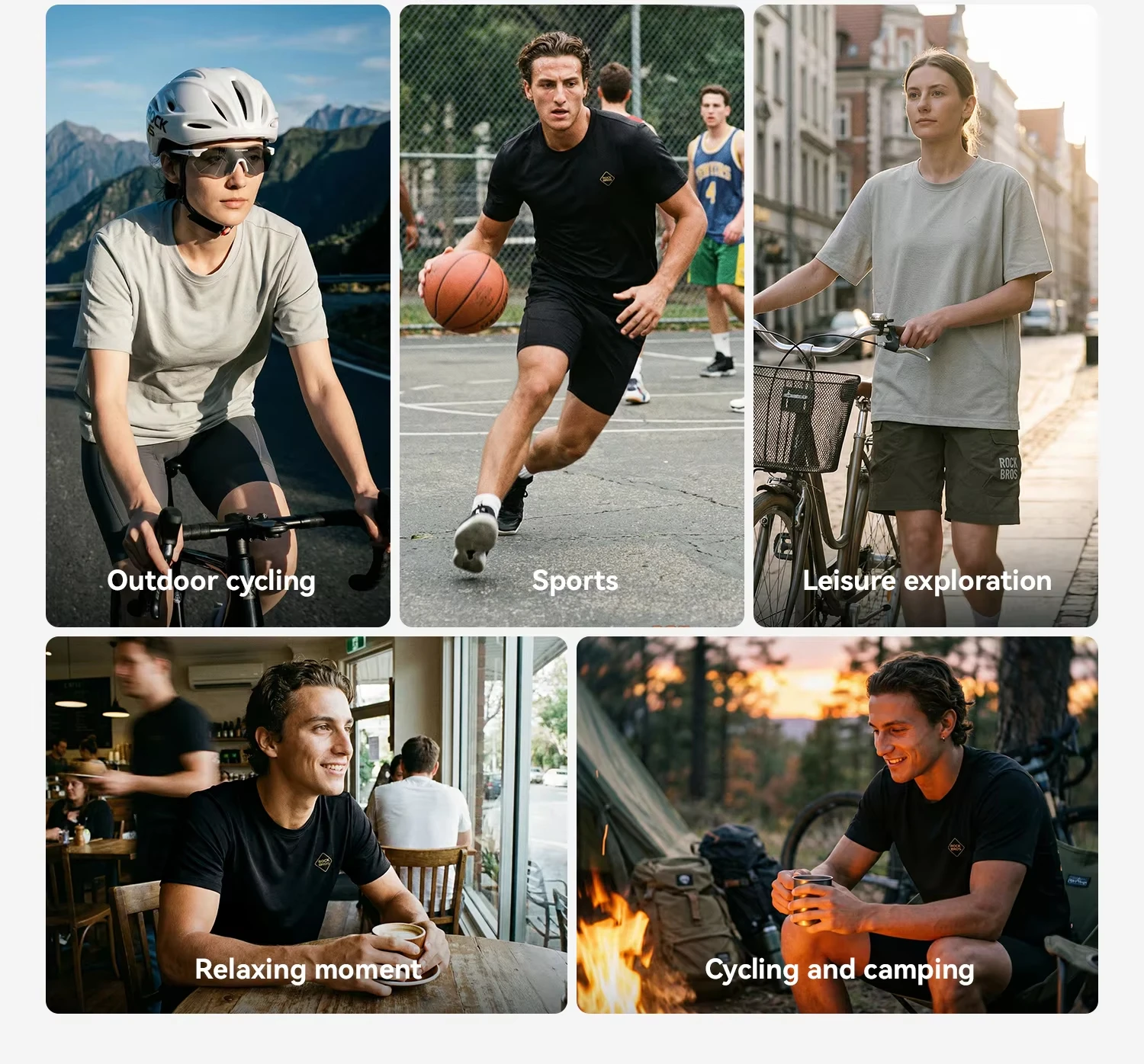 ROCKBROS Sommer-Radtrikot, elastisch, schnell trocknend, atmungsaktiv, kurzärmelig, T-Shirt für Herren und Damen, Fahrradbekleidung, Alltagskleidung, Freizeitkleidung – Detail 7