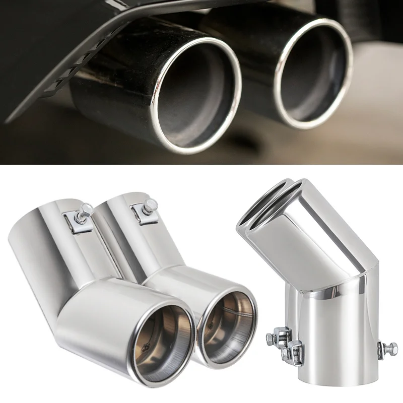 Stainless Steel Dual Exhaust Tailpipe| Fits VW Golf 4/Bora/Jetta.| 2.5-Inch Outer Diameter| High Flow Racing Style| Corrosion