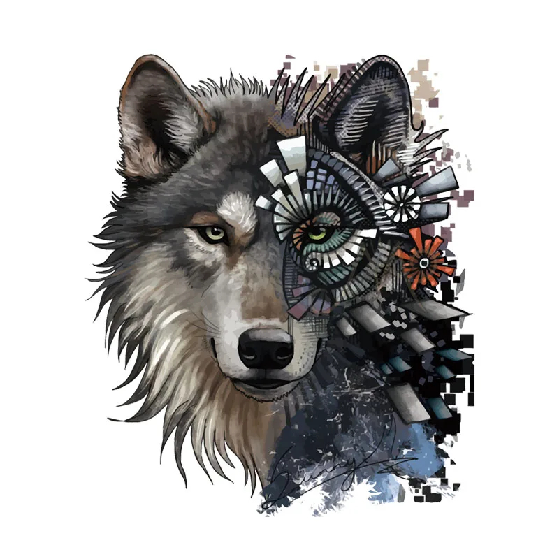 

K297# 13cm/17cm Car Sticker Mechanical Wolf Head Automobiles Motorcycles Exterior Accessories PVC Decal