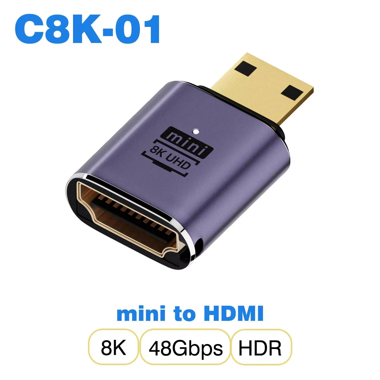 1PCS/2PCS/5PCS  Mini HDMI Male to HDMI 2.1 Female  Adapter 4K 8K 60Hz Extender Gaming TV Projector Portable Angle Converter