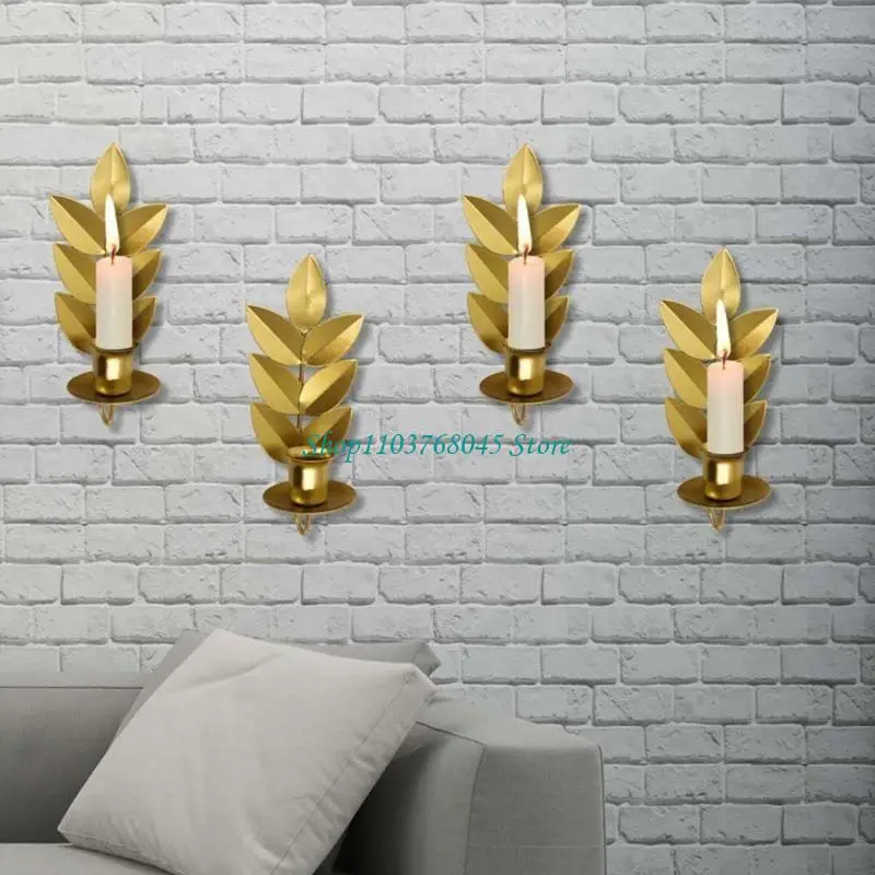 R53F Wall Mounted Holder with Wheat Styles European Hanging Candlestick