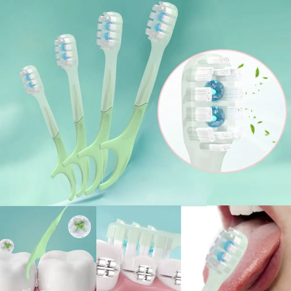 with Freshening Bead Mini Travel Toothbrush Oral Hygiene Care Disposable Prepasted Toothbrush Travel Portable