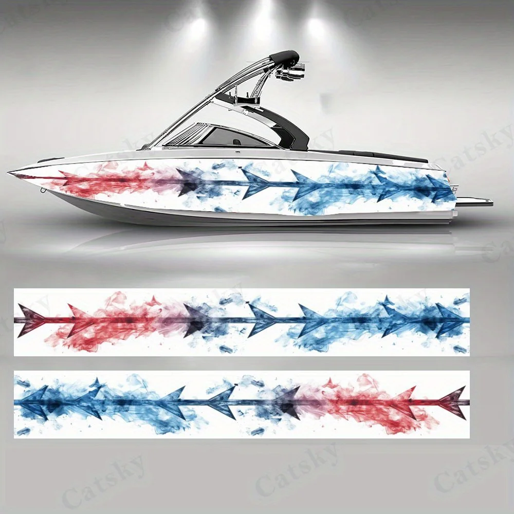 Arrow Shadow Colorful  Boat Sticker Vinyl Ship Pontoon Deck Boat Fishing Decorative Pontoon Boats Decal