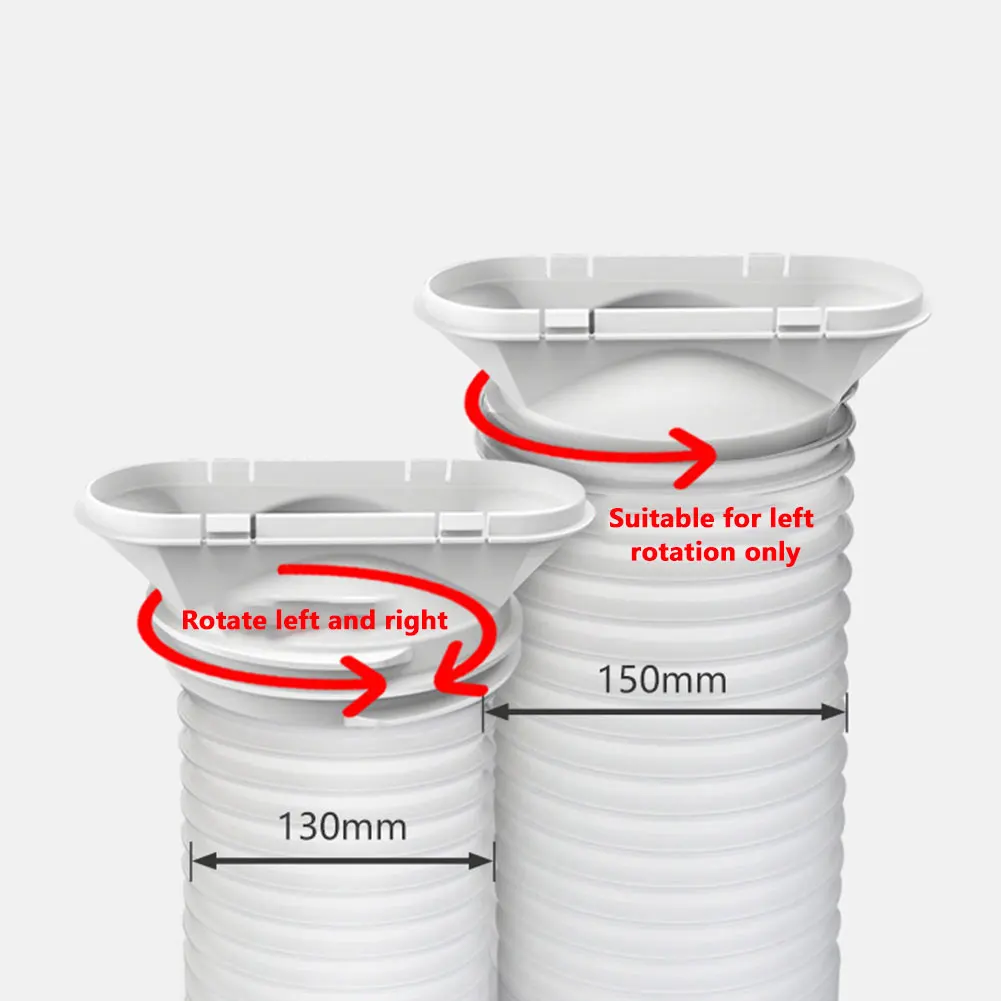 Adaptor Antarmuka Mulut Datar AC 1 Buah Aksesori ABS 198*145*70Mm. Pipa Knalpot untuk Selang 130/150Mm