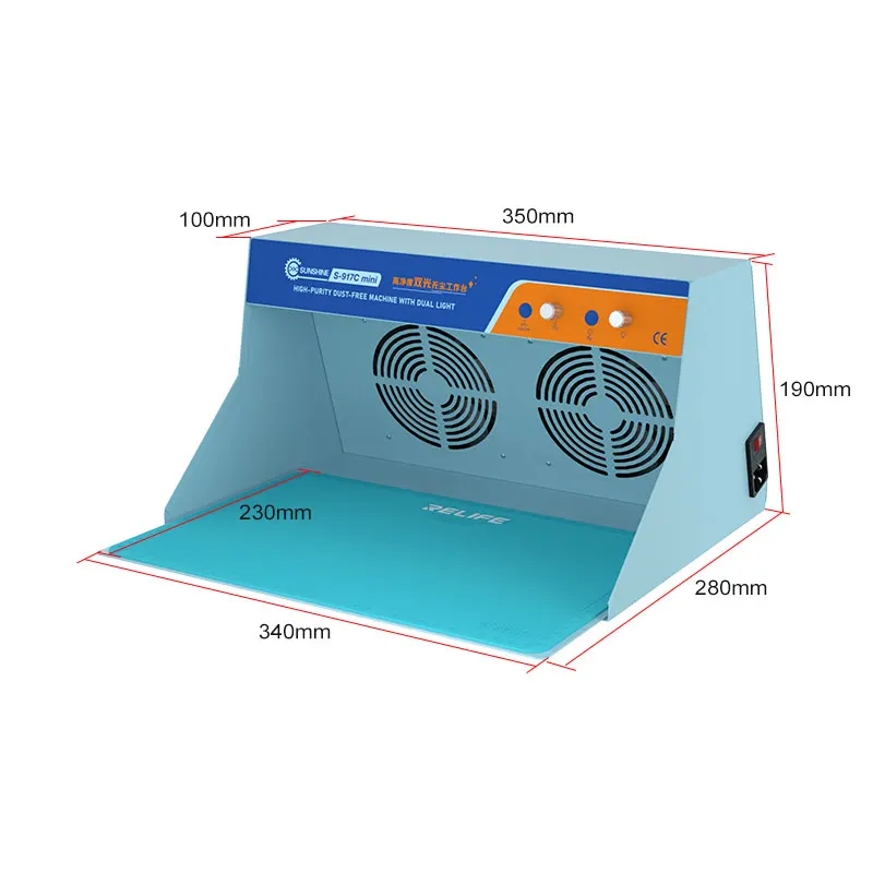 เครื่องกำจัดฝุ่นด้วยแสงคู่สำหรับแล็ปท็อปแท็บเล็ตโทรได้ S-917C แสงแดดความบริสุทธิ์สูงขนาดเล็กปราศจากฝุ่นและรอยขีดข่วนโต๊ะทำงาน