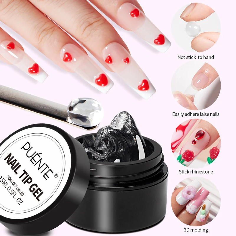 Solid Nail Tip Gel For Quickly Extend Nail Transparent 3D Modeling Carve Gel Soak Off UV Nail Art Gel Varnish 15ML Function Gel