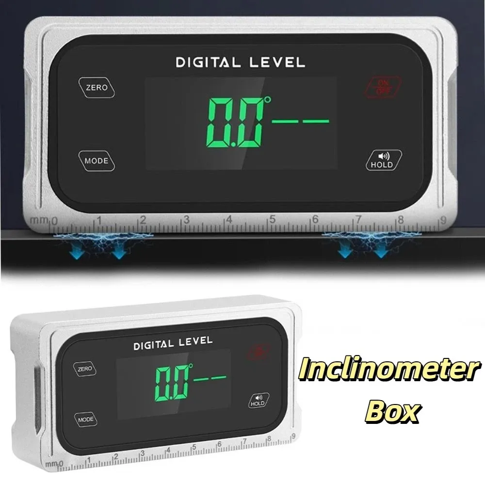 Medidor de Ángulo Digital con Base Magnética 4 x 90 °   Goniómetro Electrónico de Alta Precisión, Medidor de Ángulos Resistente al Agua