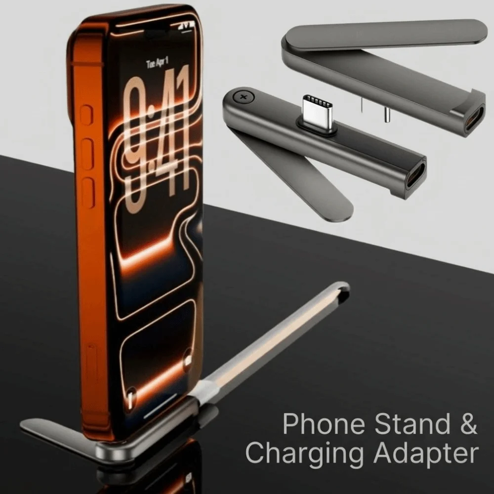 

Многофункциональный зарядный конвертер PD 240W 2-в-1: складная подставка для телефона и планшета с быстрой зарядкой, игровой адаптер (штекер-гнездо)