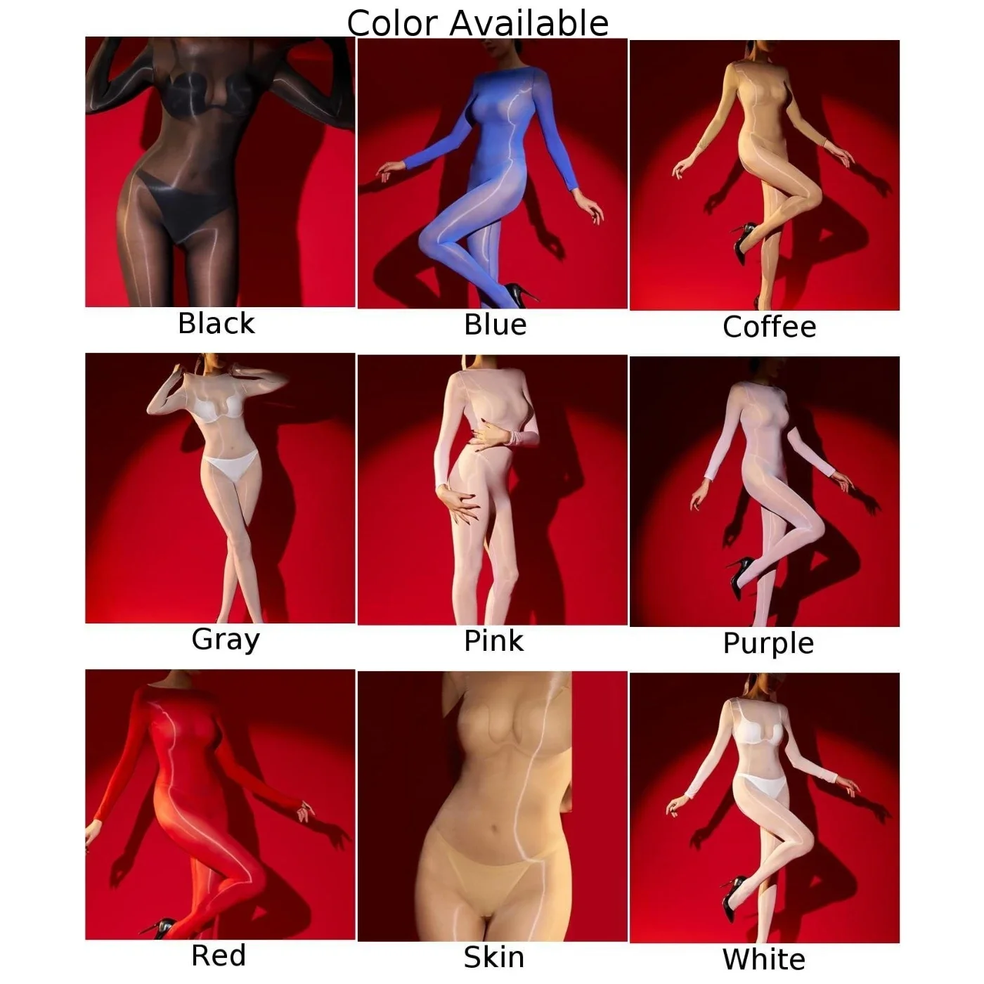 Shiny Glossy Full Body Stockings For Women Ultra Thin Transparent Pantyhose Lingerie Elastic Tight Bodysuit See-through Jumpsuit