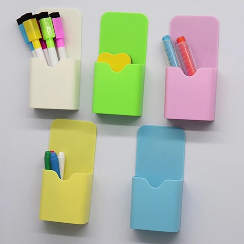 Plastic Magnetic Pen Holder Erase Marker Storage Box Pencil Organizer For Home Office Whiteboard Fridge Refrigerator