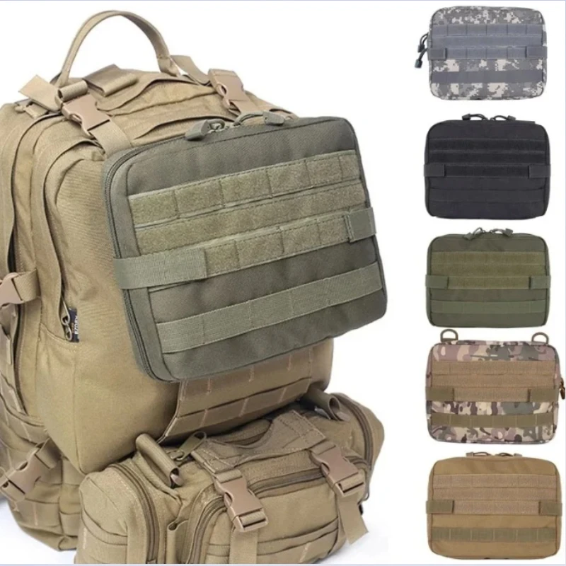 Tactical Double Layers Admin Pouch Molle Pouch Attachment EDC Pouch with Map Sleeve Modular Tool  Medical First Aid Bag