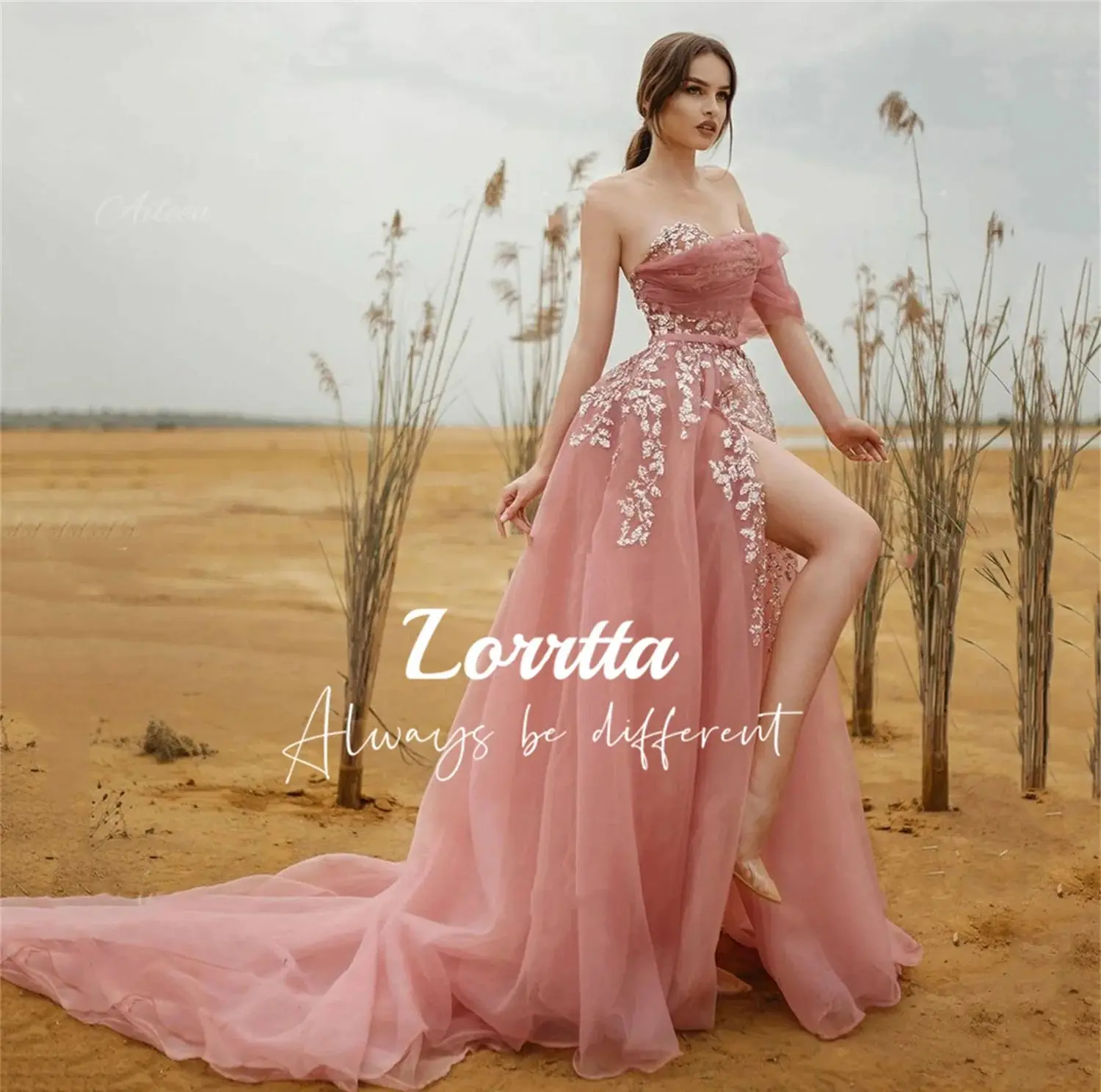 شبكة خط الوردي المطرزة زهرة الديكور الكرة ثوب التخرج امرأة حزب اللباس Es Quinceanera فساتين السهرة حسب الطلب