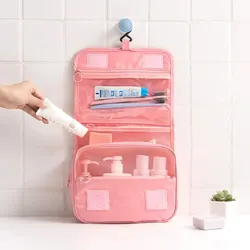 Borsa da toilette da viaggio portatile, borsa da appendere impermeabile, borsa per cosmetici con gancio per tasche in rete, accessori da viaggio, borse per il trucco