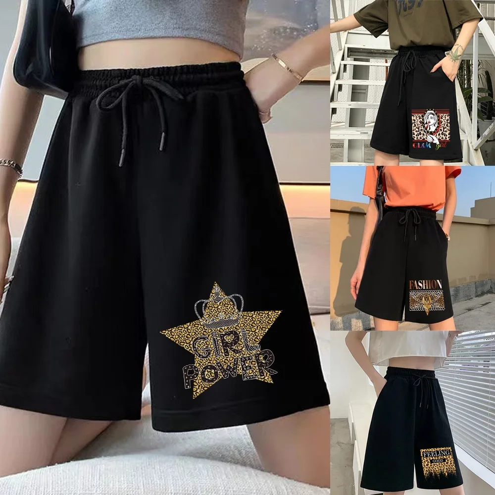 

Ladies Fashion Sports Shorts Leopard Print Series Elastic Band Women Korean Shorts Clothing Casual Harajuku Cropped Pants