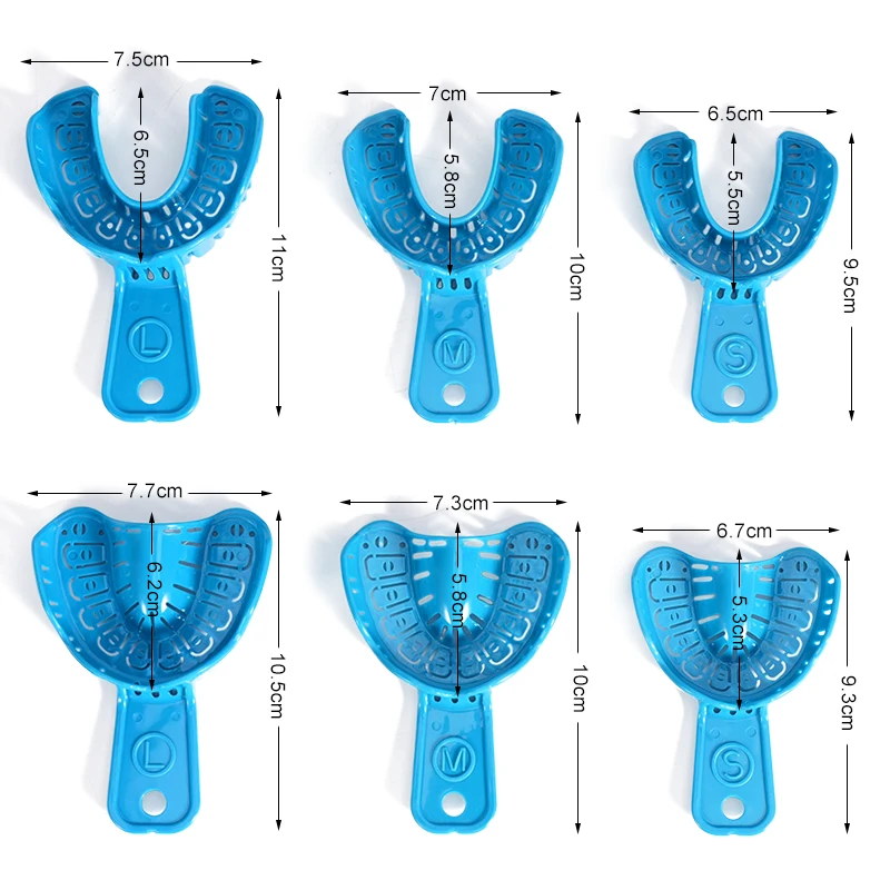 Dental Impression Tray Set - S/M/L Sizes Plastic Teeth Holder for Upper/Lower Teeth Dental Clinic And Lab Use