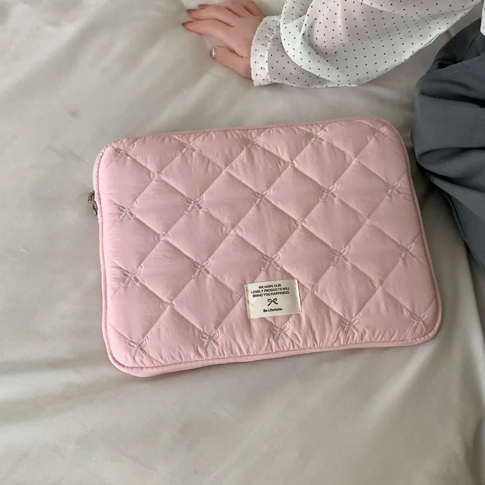

Carring Case Cute Bow Laptop Sleeve Shockproof Soft Computer Bag 13-14inch Notebook Pouch School