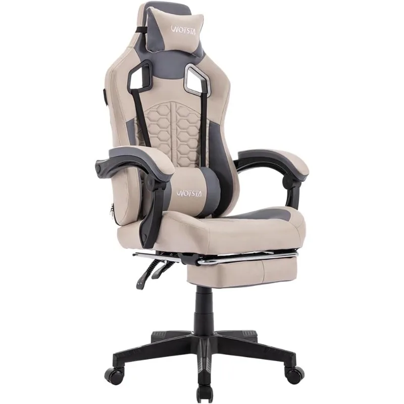 

Gaming Chair with Massage,Ergonomic PC Office Chairs with Footrest Comfortable Headrest and Lumbar Support