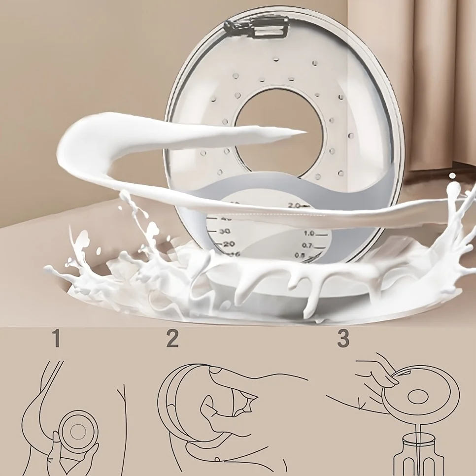 Juego recolector de leche materna de silicona sin BPA, 2 tazas de lactancia suaves con soporte y báscula, protector de pezones portátil para lactancia