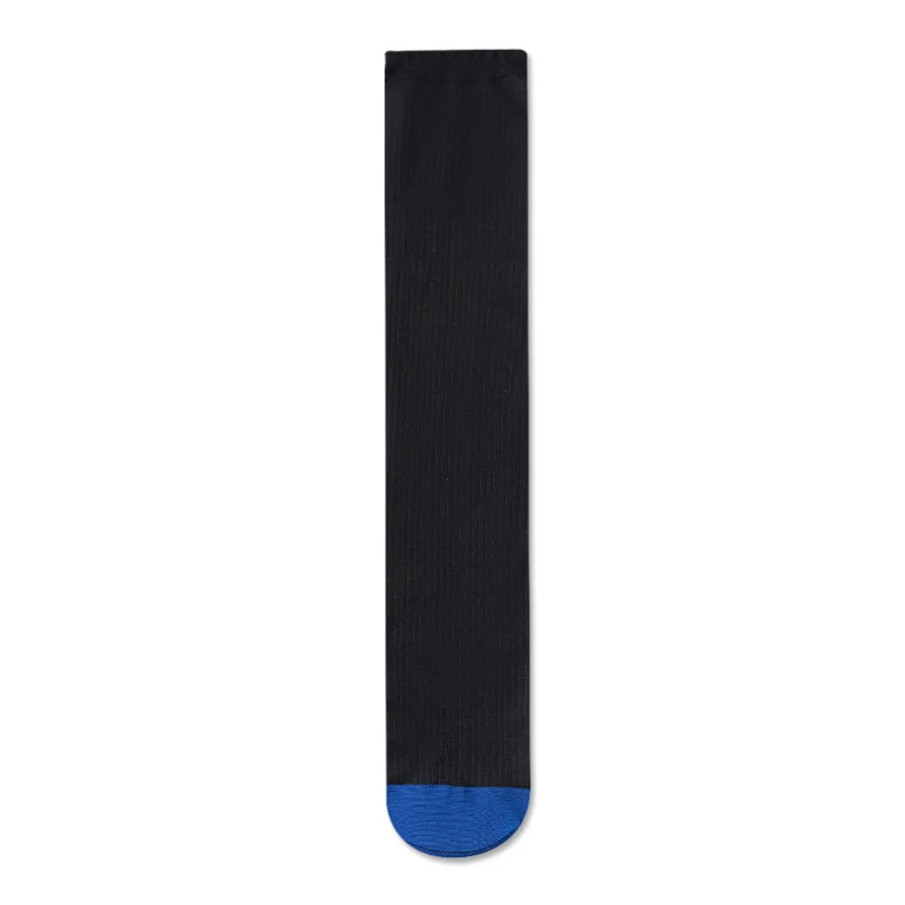 Formal Stripe Men Thin Dress Tube Socks Translucent Middle Tube Patchwork Business Stockings Thin Sheer Business