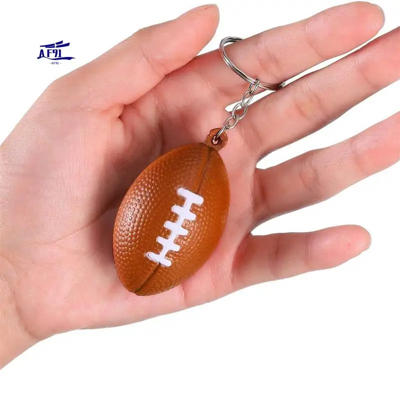 

AF91-24 Pack Football Keychains,Mini Rugby Stress Ball Keychains,Sports Ball Keychains,School Carnival Reward For Boy Girls