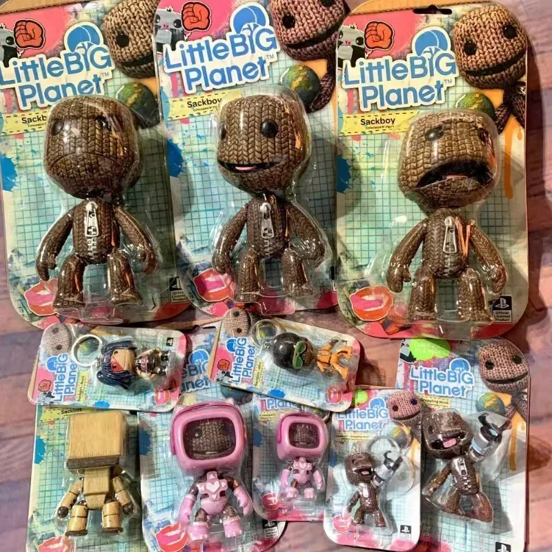 Миниатюрная фигурка персонажа аниме LittleBigPlanet Sackboy, брелок для ключей, модели милой маленькой большой планеты, робот Китти, экшн-фигурки, игрушки