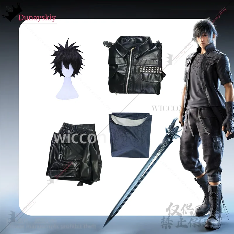 게임 FF 코스프레 Nokutisu Rushisu Cheramu 애니메이션 의상 판타지 고스 펑크 Y2K Jirai Kei 리벳 탑과 반바지 가발 맞춤형