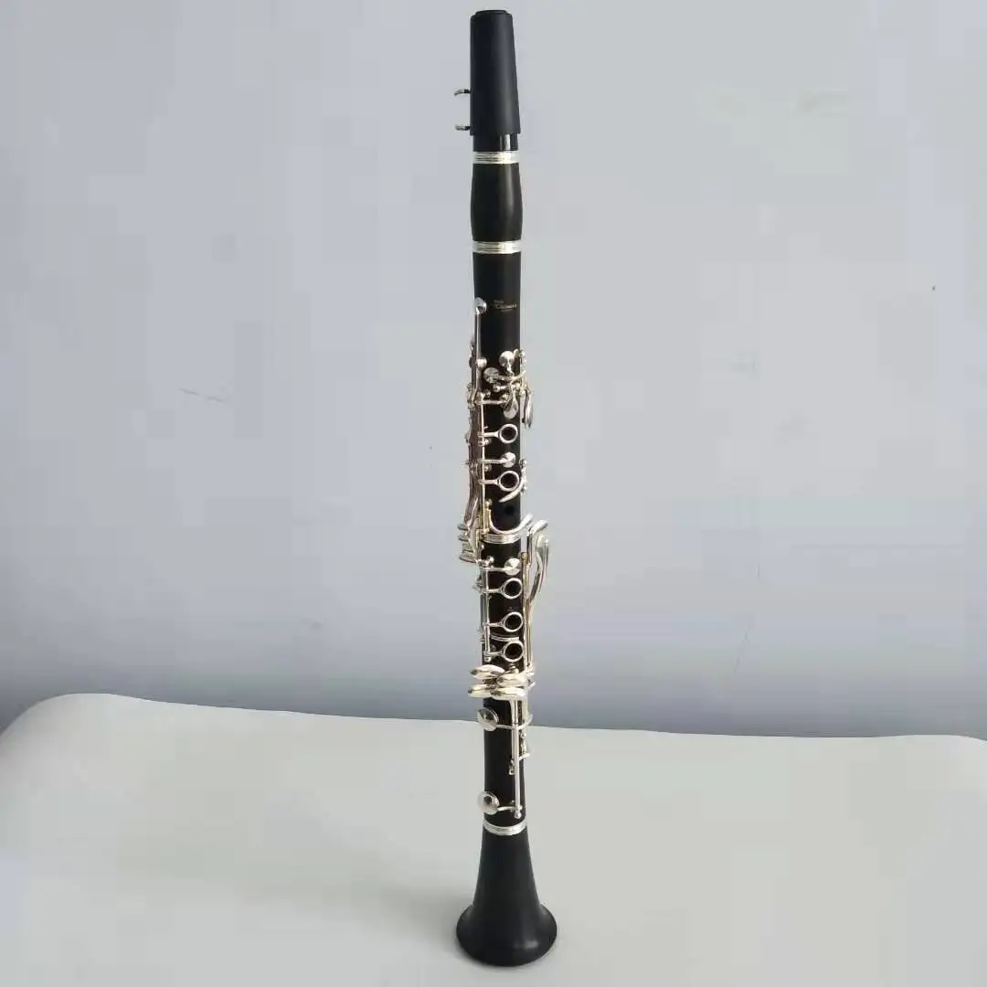 Bb‑Tone 17‑Key Clarinet Ebony Body Silver‑Plated Keys Woodwind Musical Instrument