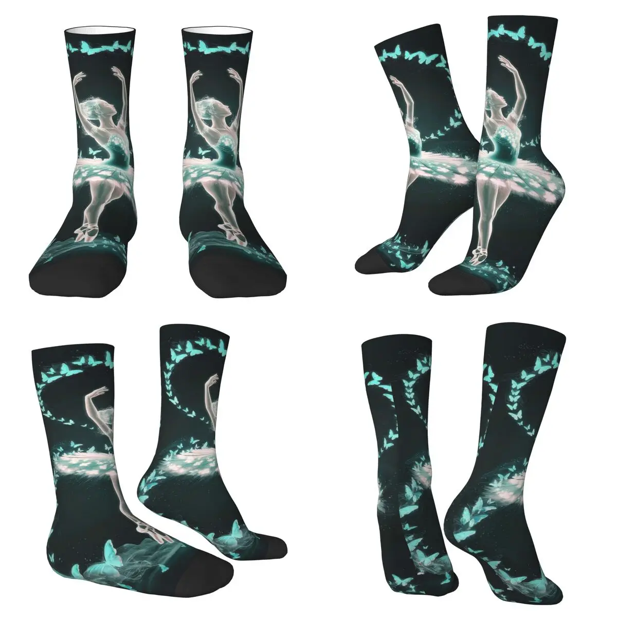 

Носки с художественным узором на балету, супер мягкие чулки в стиле Харадзюку, всесезонные длинные носки, аксессуары для подарка на день рождения унисекс