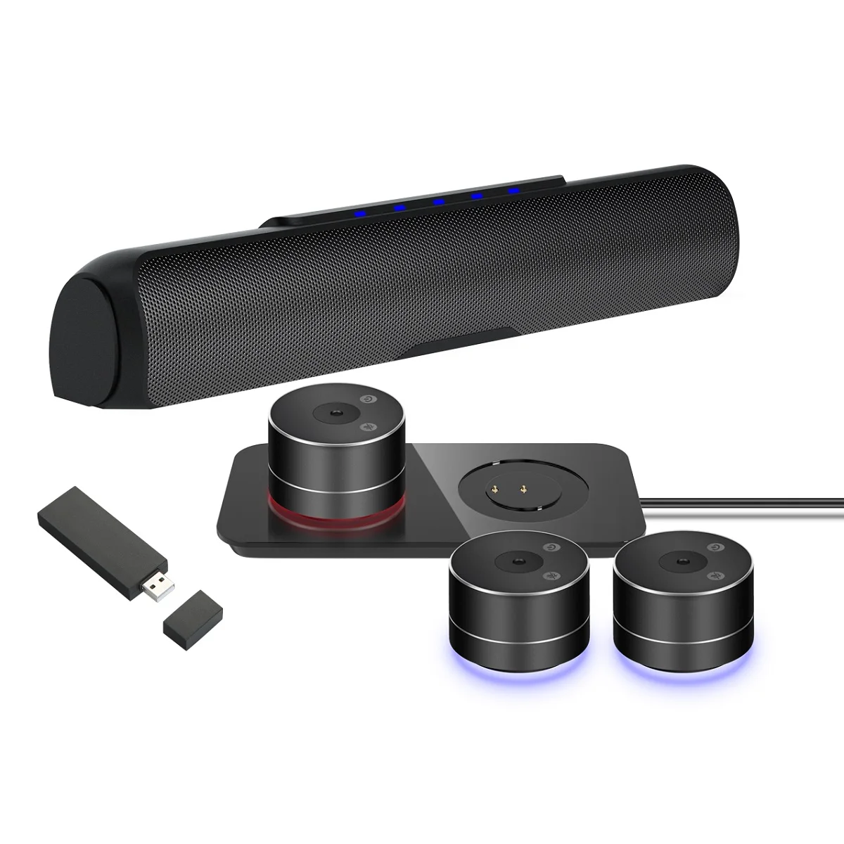 Full Duplex Omni-Directional Speakerphones 2 X 5W Speaker Wireless Sound System Conference Microphones