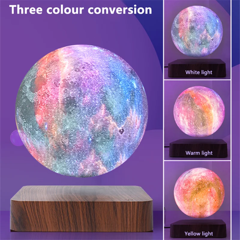 Creatieve Gift Magnetische Levitatie Galaxy Lamp 3 Kleuren Roterende Led Nachtlampje Slaapkamer Bed Sfeer Nachten Verlichting