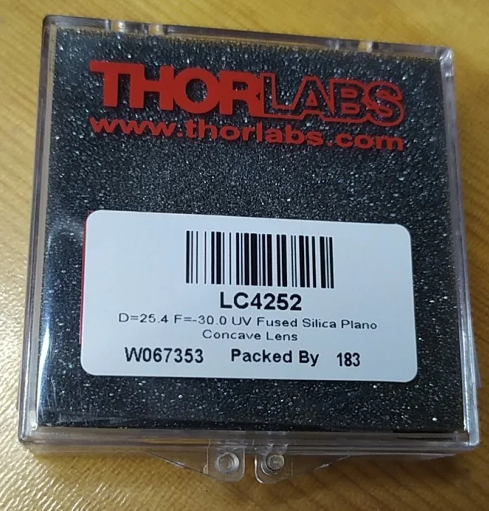 Imported Thorlabs UV Fused Quartz Flat Concave Lens 1 Inch - 30mm Focal Length Lc4252